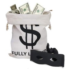 4PC Halloween Money Sign $$ Candy Bag with Dollar Mark Mask for Kids Trick Treat picture