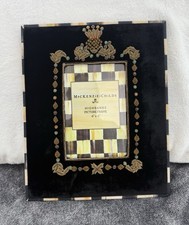 Mackenzie Childs Highbanks Picture Frame 4x6 Black Velvet zardozi beaded picture