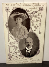 1906 RARE Alice Roosevelt & Nicolas Longworth Commemorative Wedding Postcard picture