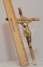 2-Metal Cross Crucifix INRI Wall Cross Jesus Gold Tone 10