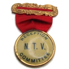 Vintage N.T.V. Reception Committee Medal Pin Badge picture