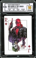 2020 DC Comics Batman Three Jokers Playing Card Joker & Red Hood  CG 10 PRISTINE picture