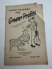1949 Sheep Records for Greater Profits Oregon State College Vintage Farming picture