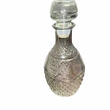 Vintage Crown Royal Liquor Decanter Etched Glass W/Stopper picture