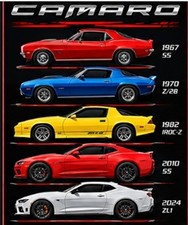 Evolution of Camaro Sports car auto racing Poster Art Print picture