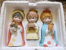 Vintage HOMCO Children Nativity Christmas Porcelain Set~ #5609~ 8 Pieces picture