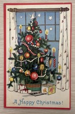 Vintage Victorian Postcard Christmas Greetings The Christmas Tree Stecher 739 B picture