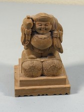 [Nichiren Sect] Buddhist statue, wood, Daikokuten, Japanese Deity Fortune 4.75” picture