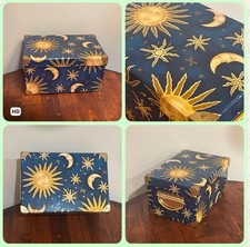 VTG Y2K 90s Celestial Storage Trunk Box Sun Moon Stars Whimsigoth Wicca Keepsake picture