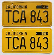 1956-1962  CALIFORNIA  License Plates Pair. DMV Clear, picture