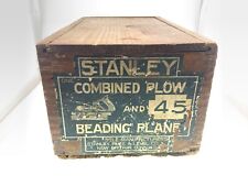 Antique Stanley No. 45 Combined Plow And Beading Plane With Cutters In wood Box picture