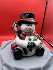Snowman Cookie Jar Red Scarf Large picture