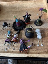 Pier 1 Glitter Halloween Ornament Hocus Pocus*Bat Wings*Cupcake LOT OF 9 picture