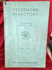 Vintage 1941 Texarkana Arkansas - Texas Telephone Directory Phone Book picture