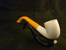 Budget-Friendly Smooth Classic Meerschaum Pipe with Acrylic Stem picture