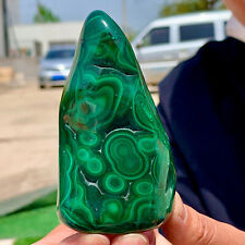 225G Natural glossy Malachite transparent cluster rough mineral sample picture