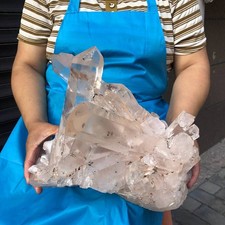 24.09LB Large Natural White Clear Quartz Crystal Cluster Rough Healing Specimen picture