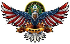 PERSONALIZED ARMY AMERICAN EAGLE US FLAG WINGS 42