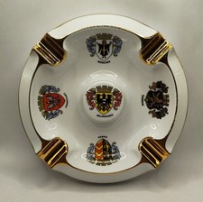Königlich Tettau Porcelain Cigar Ashtray White Gold 1794 German State Shields 8