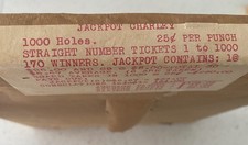 Vintage Jackpot Charley 25 Cent Gambling Punch Board 1000 Holes Trade Stimulator picture