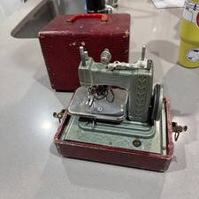 Vintage Betsy Ross Electric Toy Sewing Machine Model 707 with Plaid Case picture