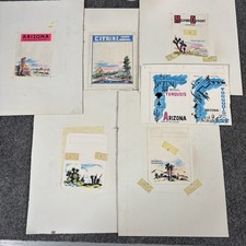 Vintage 1950s Travel Souvenir Original Commercial Art Mock Up Litho Print Proofs picture