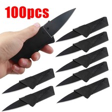 100PACK Folding Ultra-Thin Credit Card Knives Survival Wallet Pocket Sharp Knife picture