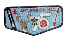 Ahtuhquog Lodge 540 Potomac Council MD 1990 75th Anniv Flap BLK Bdr picture