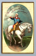 C.1910 WASHINGTON ON HORSE, FIRST IN WAR, PEACE, HEARTS Postcard P19 picture