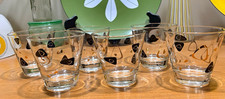 MCM Federal Glass Boomerang/Amoeba black and 22K gold old fashion glasses picture