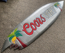Coors Light Surfboard-Shaped Sign 5ft. X 16” shark bite made of wood  picture