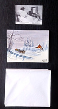 26 JIM WOOD SEASON GREETINGS CARDS W/ ENVELOPES MOUTHSTICK DESIGNS CHARLOTTE MI picture