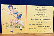 Advertising Card Litho “What Hoe” Barrett Co. Contractors Tacoma, Wash. Vintage picture