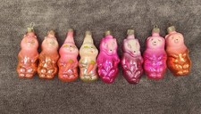 Lot of 8 Vintage USSR Glass Christmas Ornaments Soviet Animal Figural Retro Deco picture