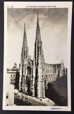 RPPC New York City St Patrick's Cathedral Exterior Neo-Gothic Real Photo PC picture