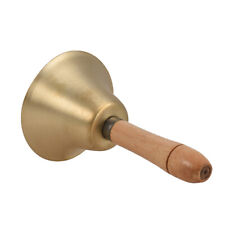 Brass Hand Bell Loud Call Bell Handbell with Wooden Handle Desk Ringbell W7K3 picture