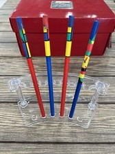 Vintage Unsharpened Pencil Lot Of 4 Made In Japan Primary Color Geometric picture