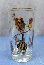 Vintage Willie Wiredhand Glass Tumbler Gold Tone Trim NRECA Rural Electric Coop picture