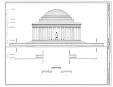 Washington DC Jefferson Memorial 1940s East Potomac Park Elevation Plan picture