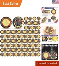 Elegant 100 Pcs Independence Day Military Coins - Faith & Gratitude Keepsakes picture