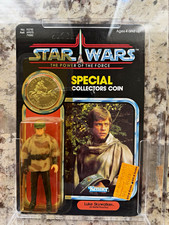 Vintage 1985 Kenner Star Wars Power of the Force Luke Skywalker Endor w coin MOC picture