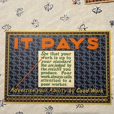 Vintage Antique 1925 Howard Advertising Art Card Motivational Speak Well of Firm picture