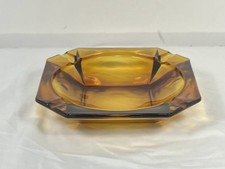 Vintage MCM Amber Glass Ashtray 8