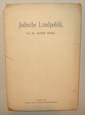 Germany Book Jewish 1907 German   Zionist Zionism Alfred Nossig Palestine Israel picture