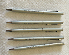 The Ritz Carlton Hotel Silver Metal Ballpoint Pens (Set of 5) Souvenirs picture