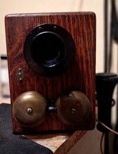 authentic, vintage Western Electric Model 315H oak wall telephone / ringer... picture