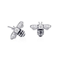 Namana Gold Bumble Bee Stud Earrings – 925 Sterling Silver Cute Bee Jewelry Gift picture