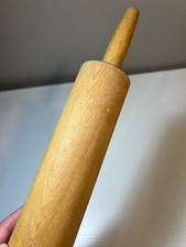 Vintage Wooden Rolling Pin 16” Smooth Hardwood Baking Pastry Kitchen Tool picture