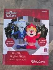 4 Ft Heat + Snow Miser Inflatable Blow Up Prop Gemmy Airblown RARE HTF SHIPS NOW picture