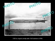 OLD LARGE HISTORICAL PHOTO OF USS LOS ANGELES AIRSHIP AT NAS LAKEHURST c1930s picture